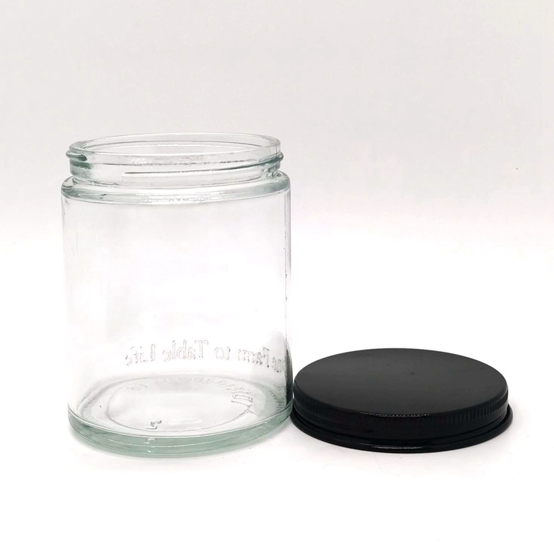 2oz 4oz 8oz 16oz Amber Clear Luxury Empty Straight Sided Glass Candle Jar With Screw Aluminum Gold/black/silver Lids