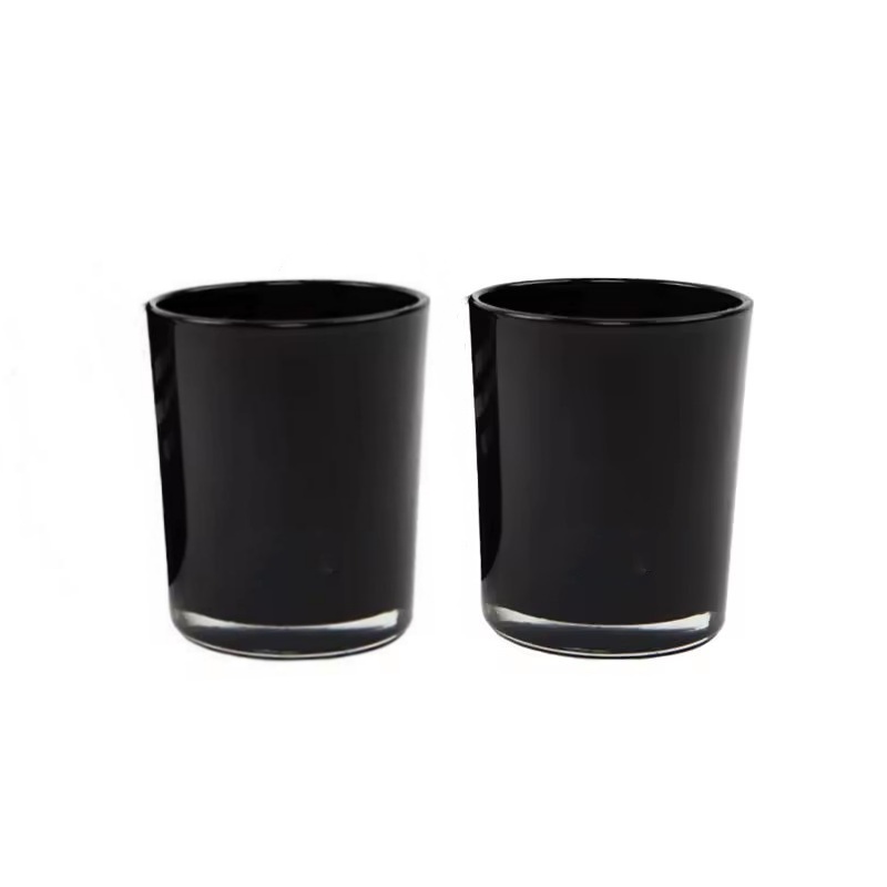 Wholesale 10 oz Empty Candle Container Luxury Glass Candle Jar Paint Inside Black White Color Candle Vessels