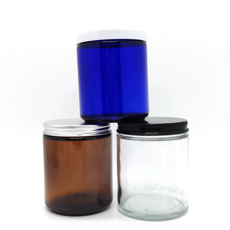 Wholesale Customized Luxury Frosted Green Empty Custom Glass Candle Jars for Candle Making With Lid