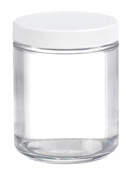 Straight Sided 1oz 2oz 4oz 8oz Amber Cosmetic Glass Jar for Face Body Cream With Aluminium Lid