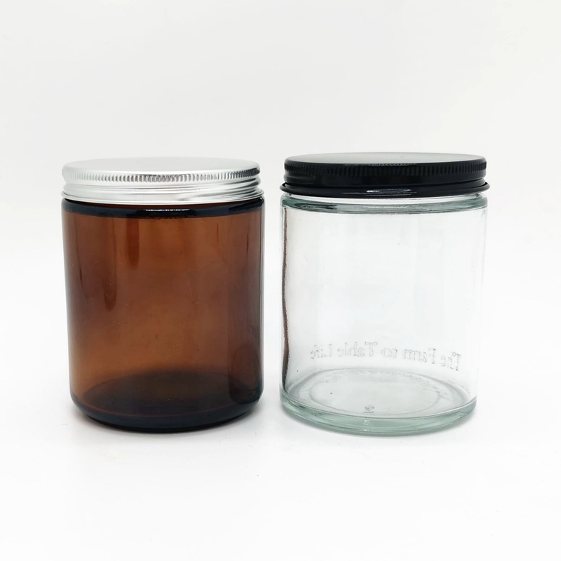 Luxury 2oz 4oz 8oz Empty Clear Amber Green Glass Christmas Candle Jars and Aromatherapy Jar Scented Candle Glass Jar