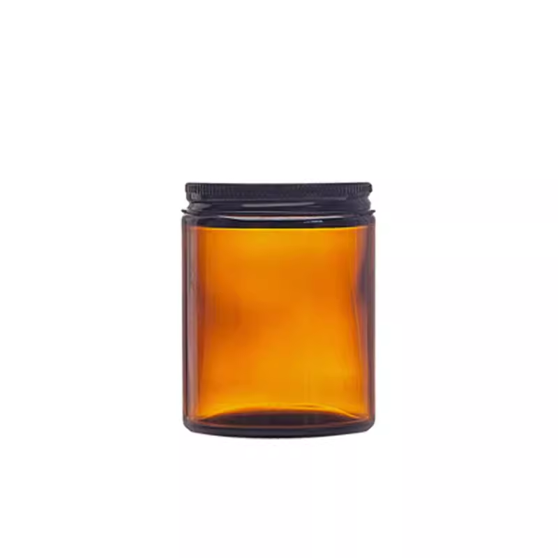 Custom Matte Cosmetic Skin Care Cream Candle Body Butter Amber Glass Jars With Lids