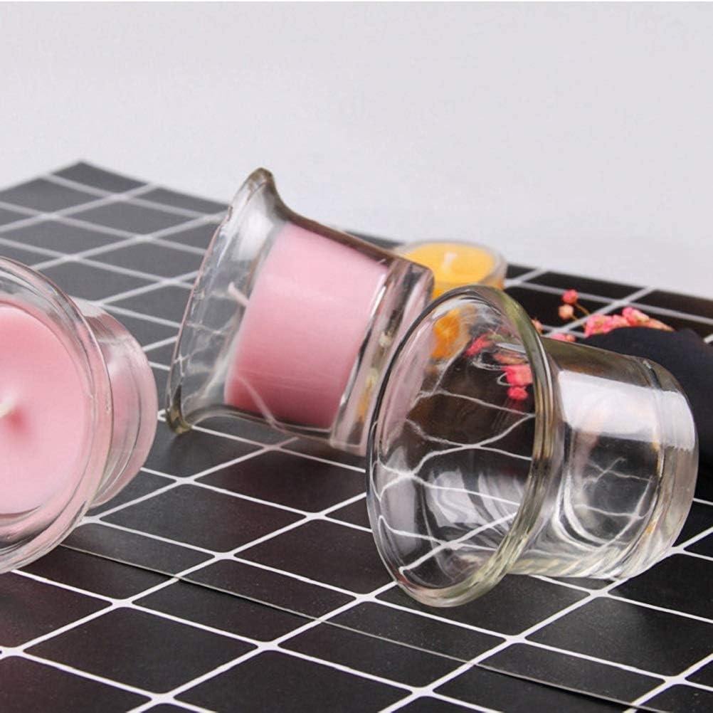 Round Clear Glass Jar Votive Candles Holder DIY Aromatherapy Wedding Decorations Small Empty Cups for Making Candles