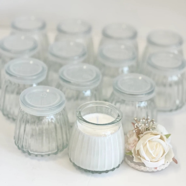 4 oz clear Candle Jars Glass Pudding Glass Bottle With Plastic Lid for Home Decor