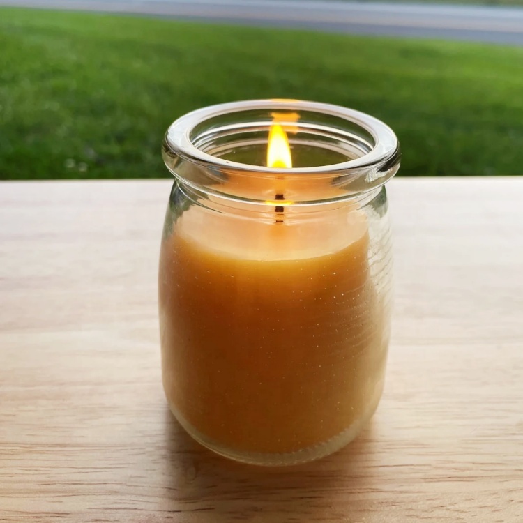 Wide Base Glass Candle Jar 100ml 200ml 300ml With Cork Lid for Homemade Wax Soy