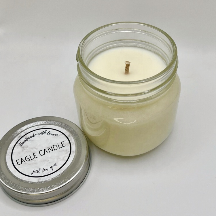 Custom Mason Jar Candle Containers Metal Lid Scented Soy Candle in a Glass Jar