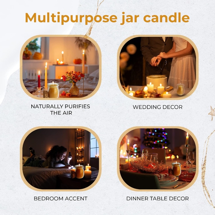 Smokeless Unscented Candle Vessel Beeswax Jar Candle Jars With Cork Lid