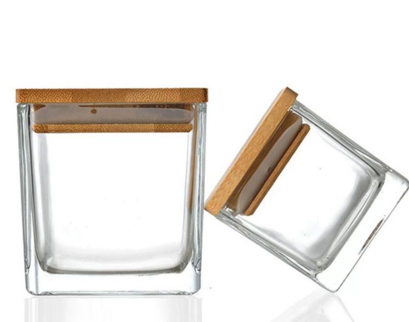 Square Transparent Iridescent 4oz/5oz/6oz/10oz Clear Square Candlesticker