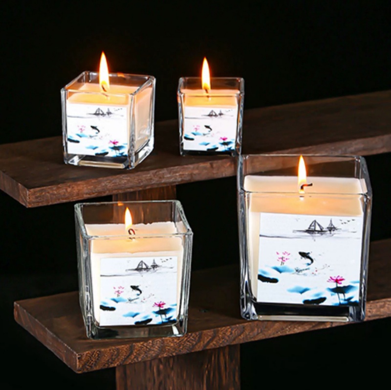 Wholesale Square Cubic Glass Jar for Scented Candles-Wedding Flower Vase Glass Bottles