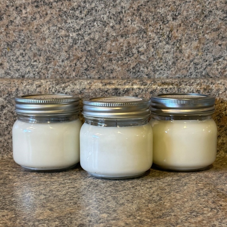 8 oz Fall Winter Soy Minimalist Glass Mason Jar Candle Container