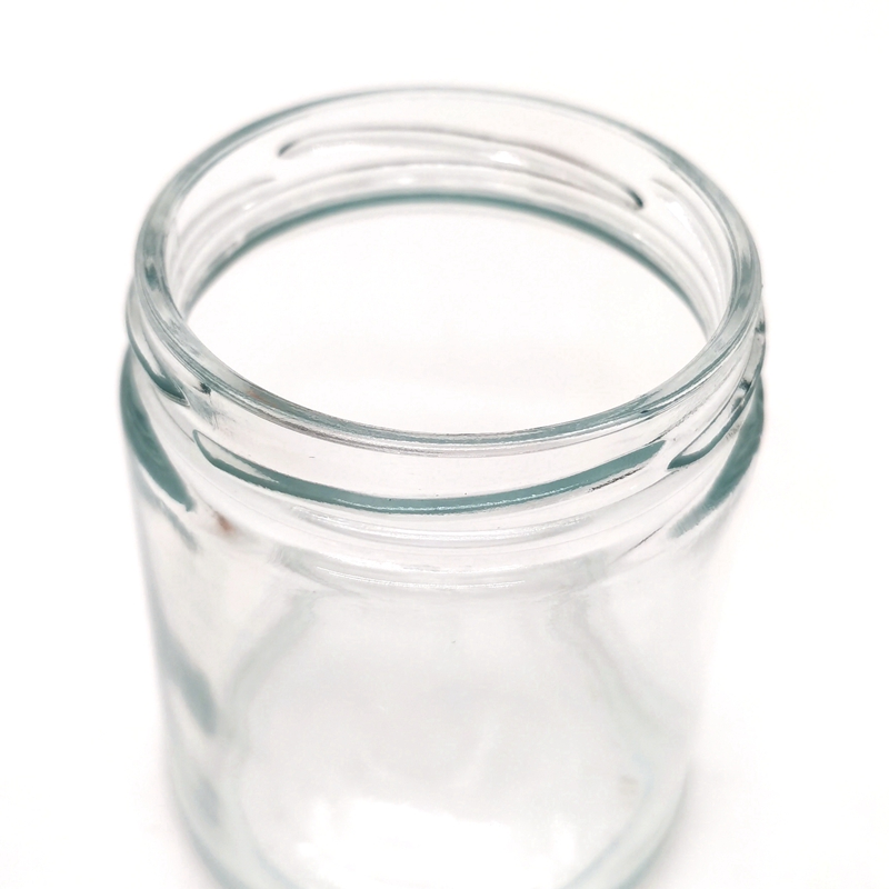 Recyclable 9 oz Clear Glass Round Straight Sided Jar With 70-2030 Lug Neck Finish Glass Salsas Candle Jar 12 oz