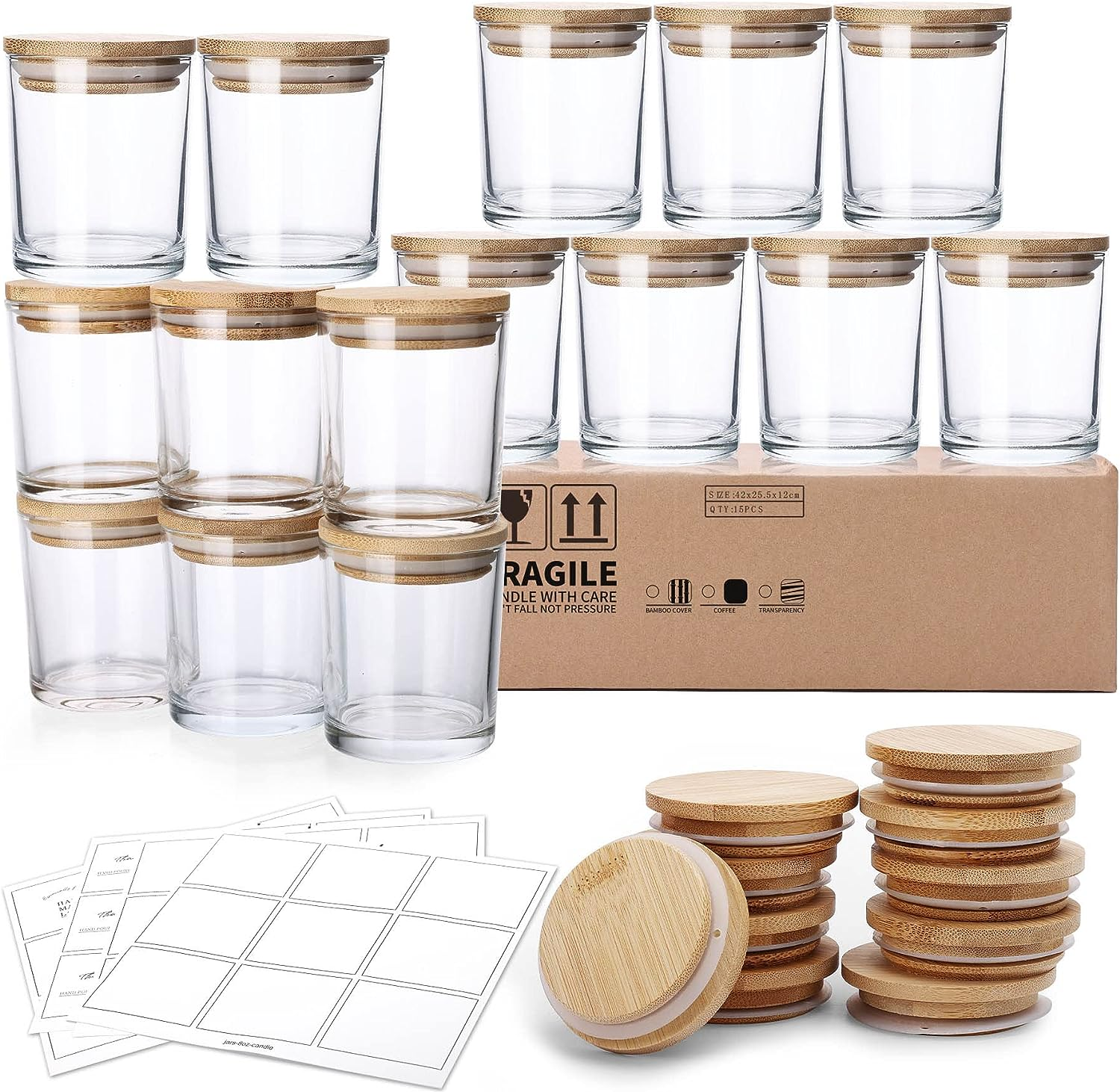 Low Price Wholesale 200ml 300ml 375ml Custom Color Frosting Glass Candle Jars With Wooden Lid