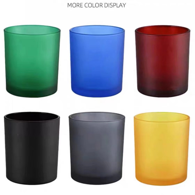 7oz 10oz 12oz 14oz Frosted Matte White Matte Black Glass Candle Jars With Lid and Gift Box Wholesale Custom Size and Color