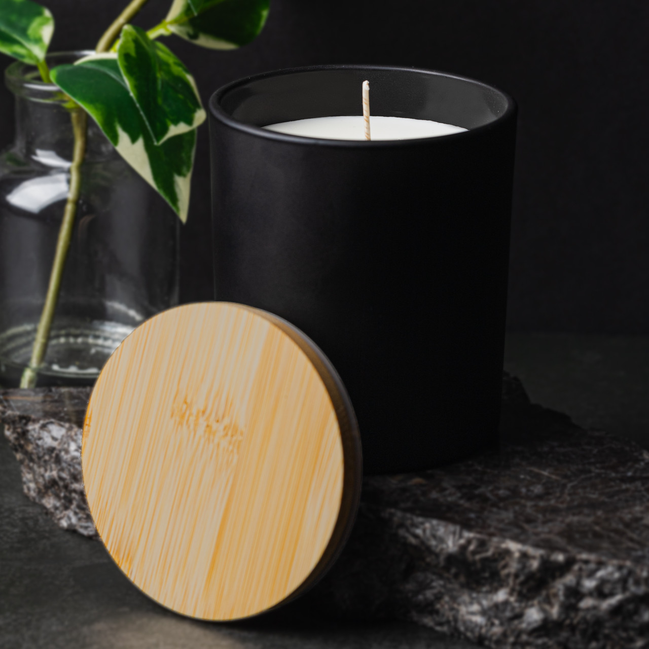 8oz 10oz 14oz Empty Clear  Scented Frosted Black Glass 10 Oz Luxury Candle Jars