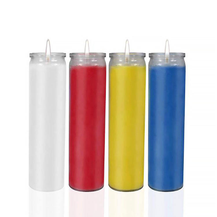 Wholesale 7 Days Prayer Religious Memorial Party Glass Candle Jar Glass Jar Glass Bottle