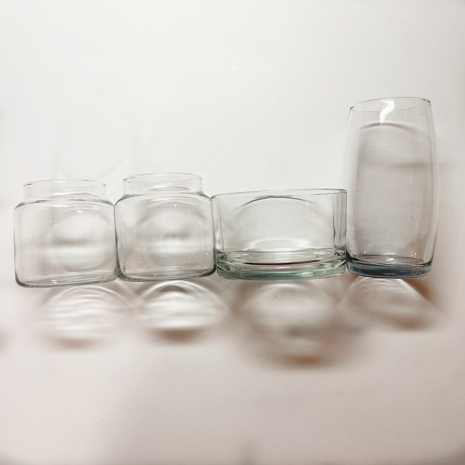 Hot Sale Clear Glass Candle Jar Glass With Lid High Sealed Unique Designed Glass Storage Jar Wax Jar
