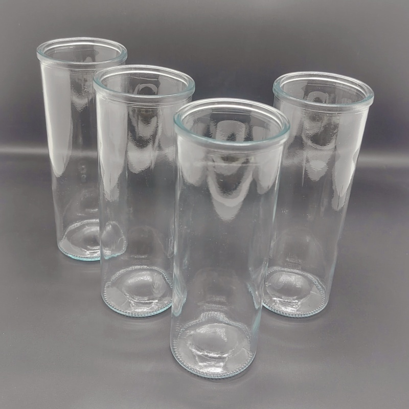 Empty Glass Candle Jars 445ml Candle Container Clear Glass Jar for 7days Religious Wedding Home Decoration Bulk Sale