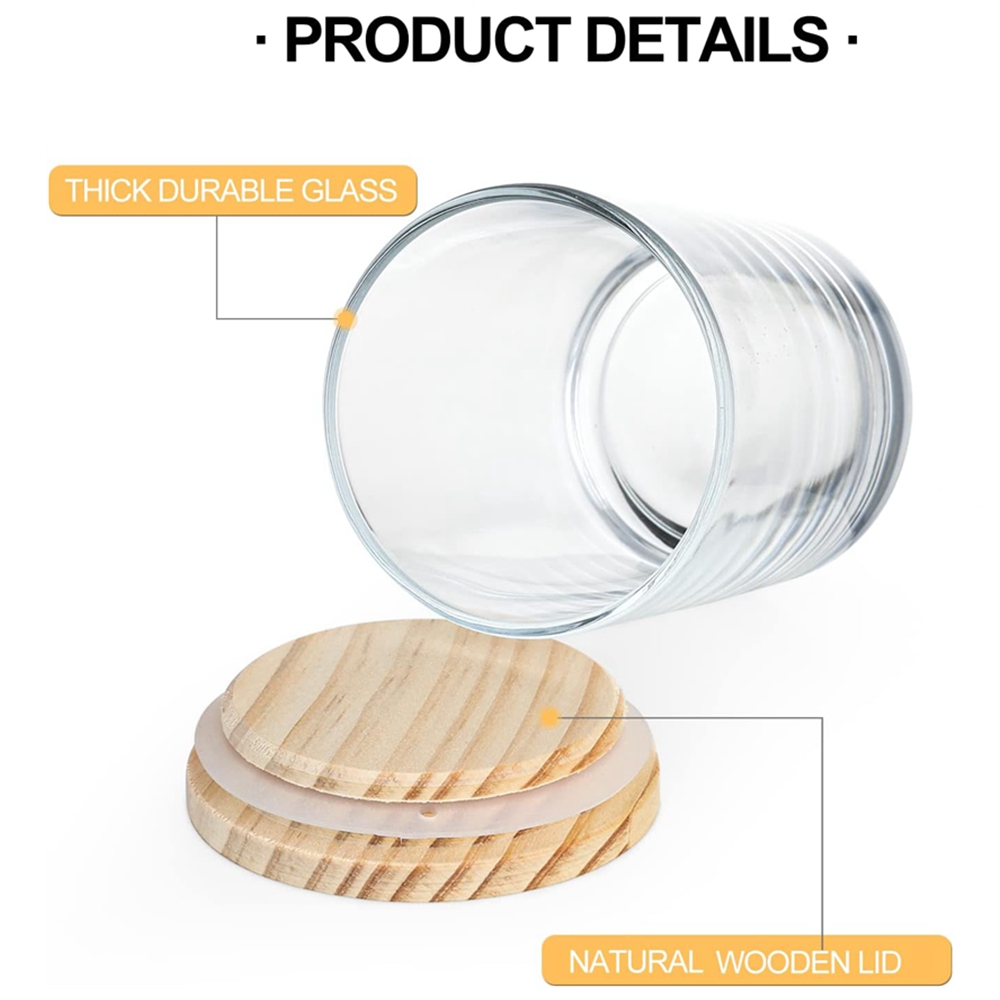 Wholesale Luxury Candle Jar Glass Candle Container Jars With Bamboo Wooden Lids Suitable for Christmas Gifts