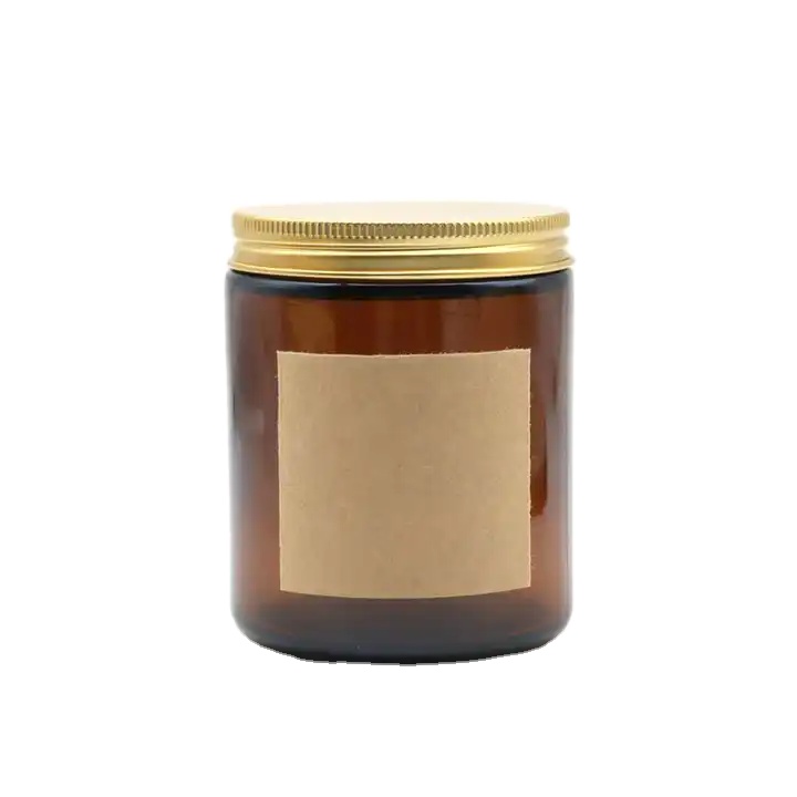 250ml 8oz Dark Amber Glass Candle Jar with Lid Empty for Scented Candles