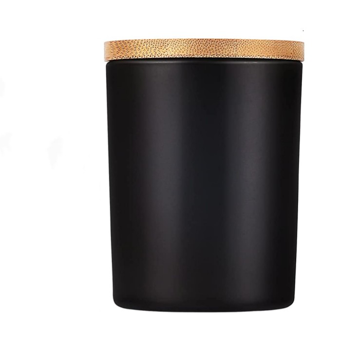 8oz 10oz 14oz Luxury Matte Black Mexico Glass Candle Jar Holder & Lanterns With Lid and Box for Candle Making Decorate