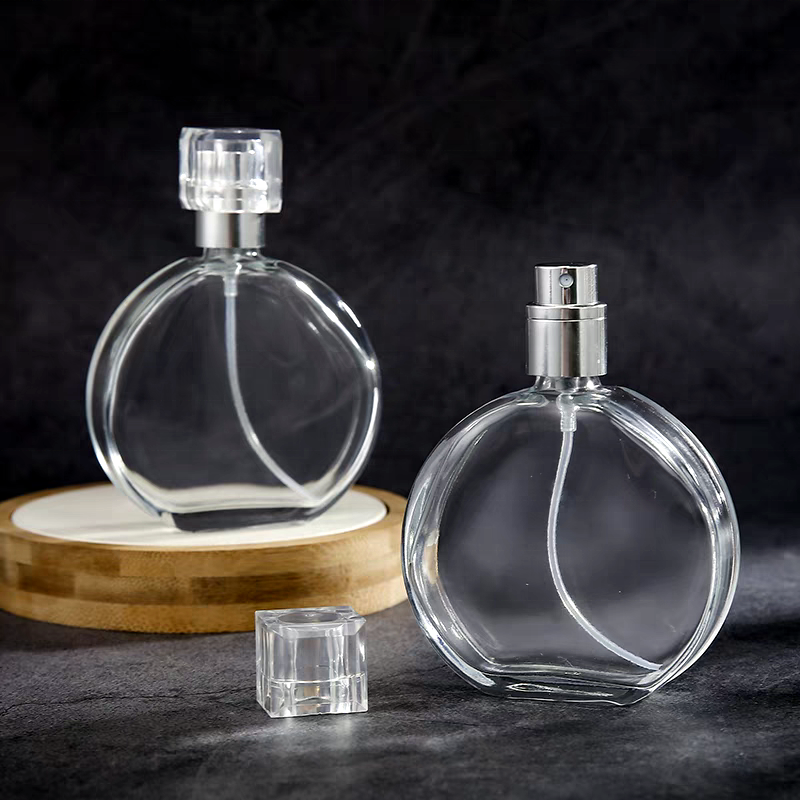 25ml 50ml 100ml Luxurious Clear Perfume Glass Bottle With Spray Pump