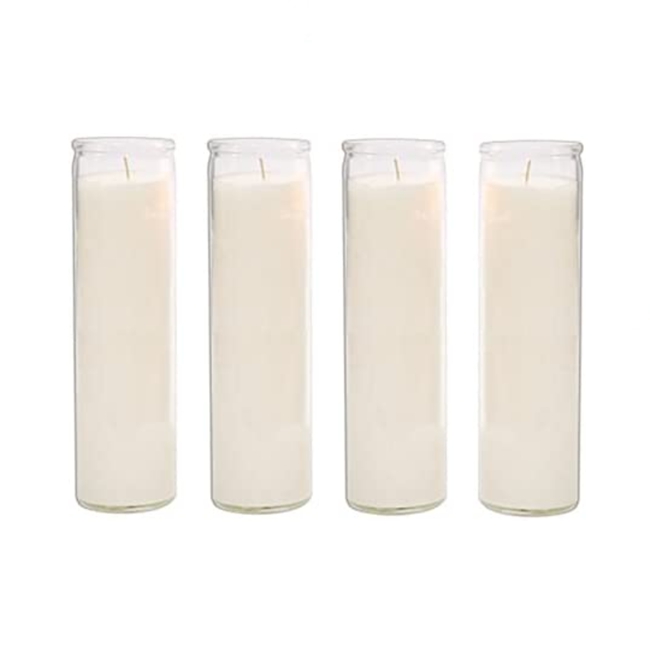 Wholesale Cheap Price 8 Inch Empty Glass Jar 7 Days Votive Candles Spiritual Candles Church Prayer Religious Glass Candle Jar
