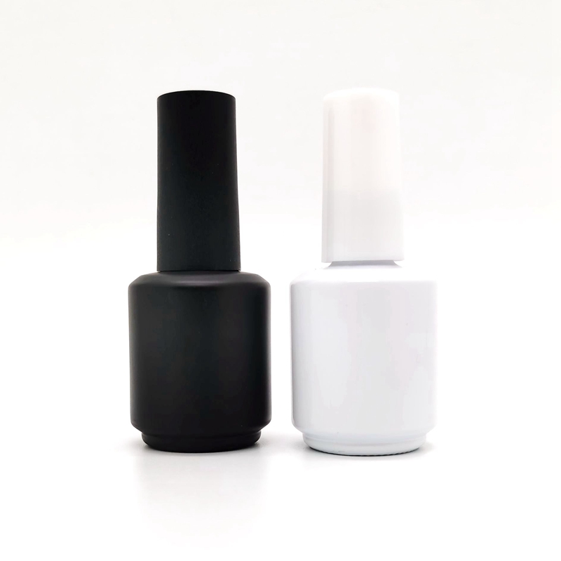 Luxury Recyclable Clear Round Glass Empty Gel Nail Polish Bottle Set 5ml 10ml 15ml Packaging With Brush