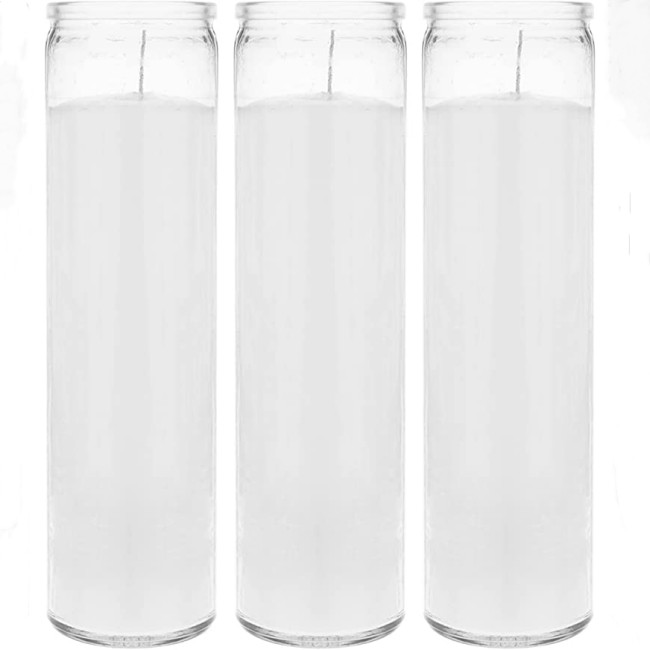 Cheap Price 7 Day Church Glass Candle Jars, Clear Glass Vigil Jars for Candle Inserts