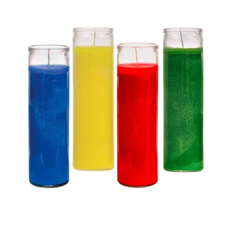 Wholesale 7 Day Candles Glass Jar Religious Candle 8 Inches Container Bottle Jar