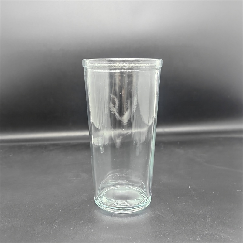 Candlestick Print for Church Prayers With Painted Design Glass Containers or Candles Holders