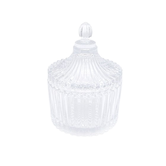 Empty Luxury Chocolate Electroplate Hand Blown Glass Making Clear Holder Candle Jar With Lid