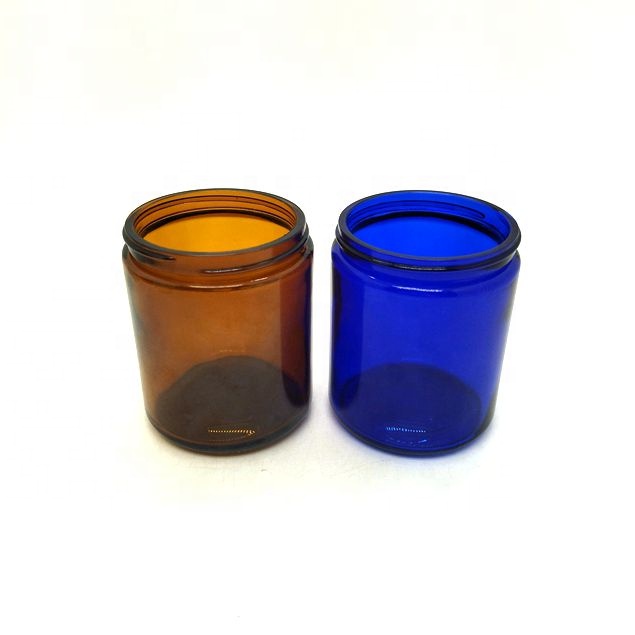 8oz Amber Mason Canning Glass Jar With Black Aluminum Lid Straight Sided Cosmetic Candle Container for Candle Making Packaging