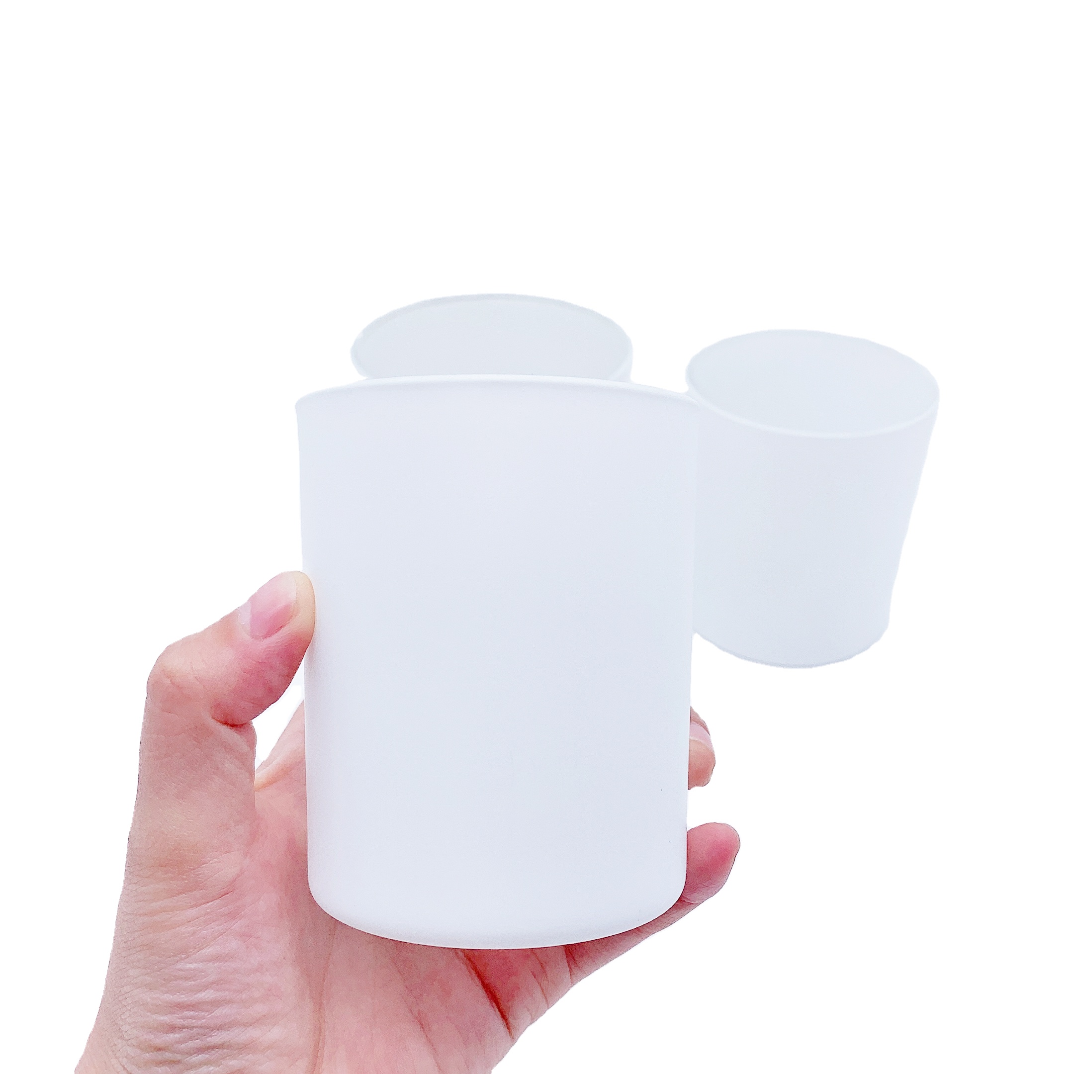 Wholesale Empty Matte Frosted White Black clear Glass Candle Jars With Wooden Lids for Candle Making