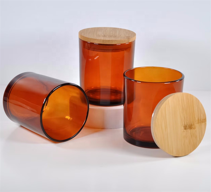 6oz 7oz 8oz Empty Candle Jars with Metal  Lids Frosted Brown Glass Candle Jars for Making Candles Reusable