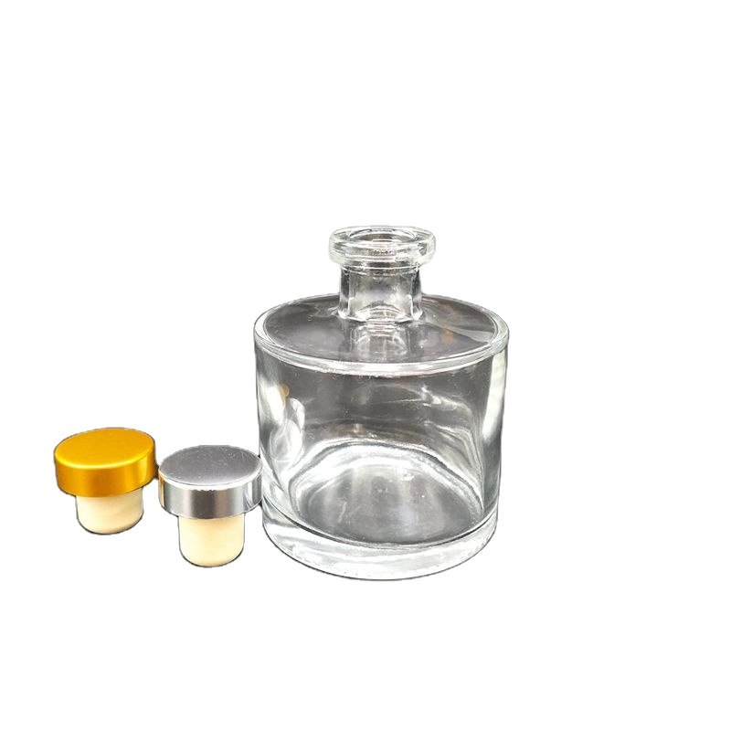 150ml 200ml Empty Luxury Round Clear White Perfume Reed Glass Diffuser Bottle With Screw Lids Wholesale Factory Price