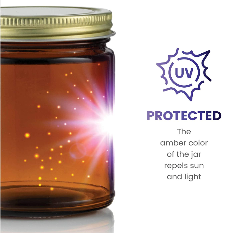 Wax Wholesale Manufacture Wide Mouth Amber Clear Glass Container Apothecary Elegant Candle Jar Household Candle Jar 10 oz