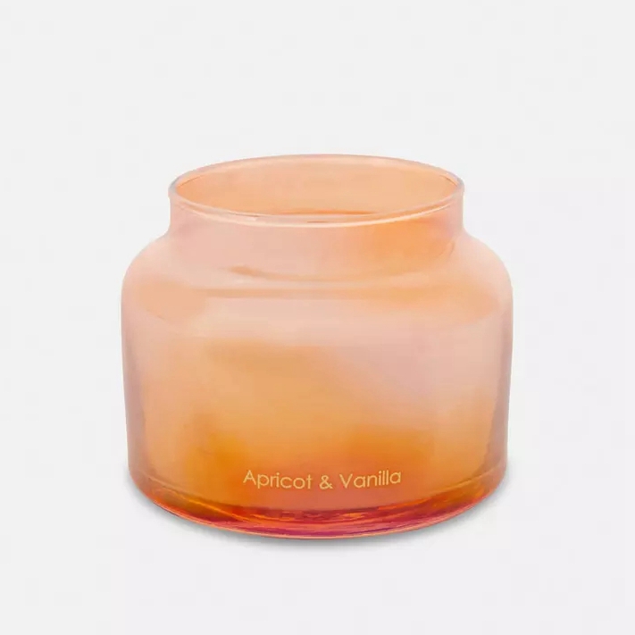 Wholesale Classic Yurt Design Sprayed pink Color Glass Candle Jar With Lid for Making Candle