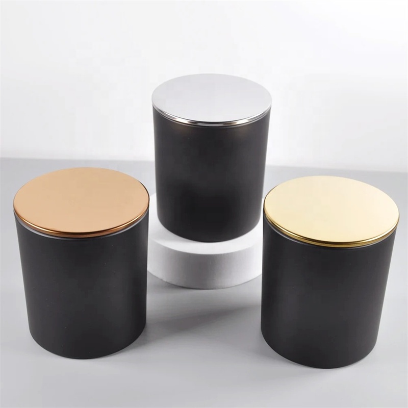 Luxury Custom Empty Coloured Glass Candle Container Jar Glass Candle Holders With Wood Lid and Gift Box