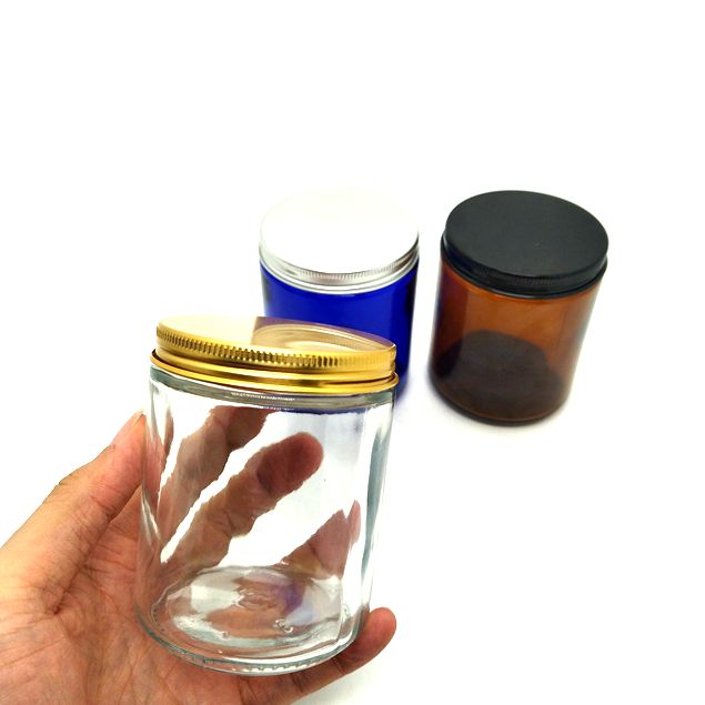 250ml 8oz Empty Amber Scent Decorative Candle Glass Jars With Lids and Boxes