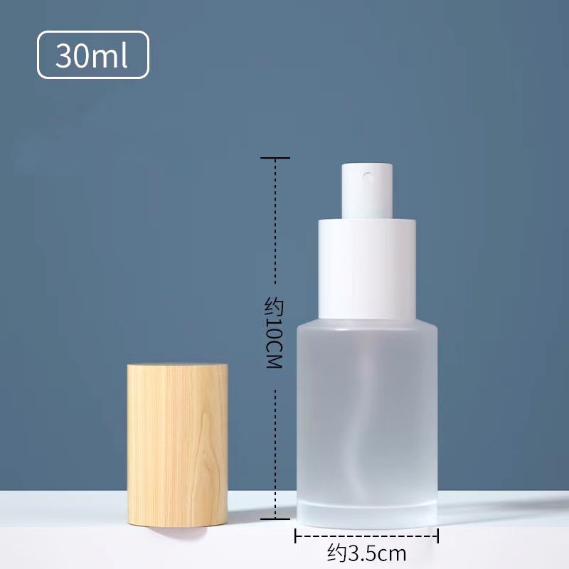 Recyclable Frost Luxury Skincare Packaging Set Empty Lotion Pump Glass Bottle Jar Cosmetic Cream Bottle With Plastic Pump