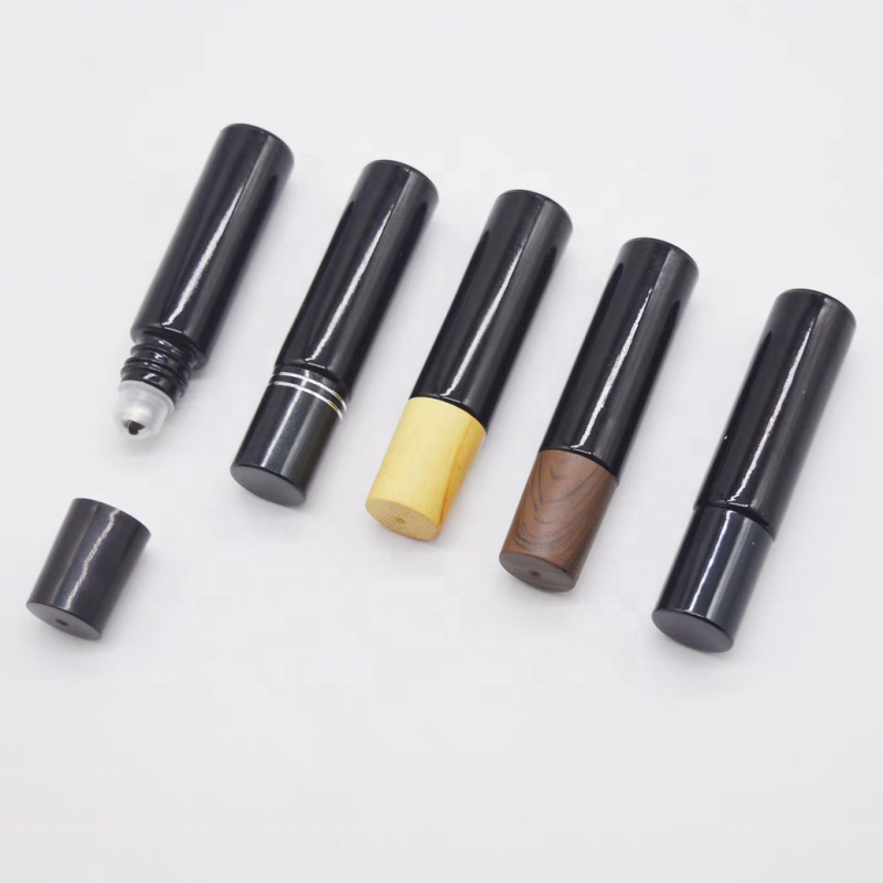 Factory Supply Matte Black Glass 3ml 4ml 6ml 10ml 15ml Roll on Bottles for Cosmetic Use