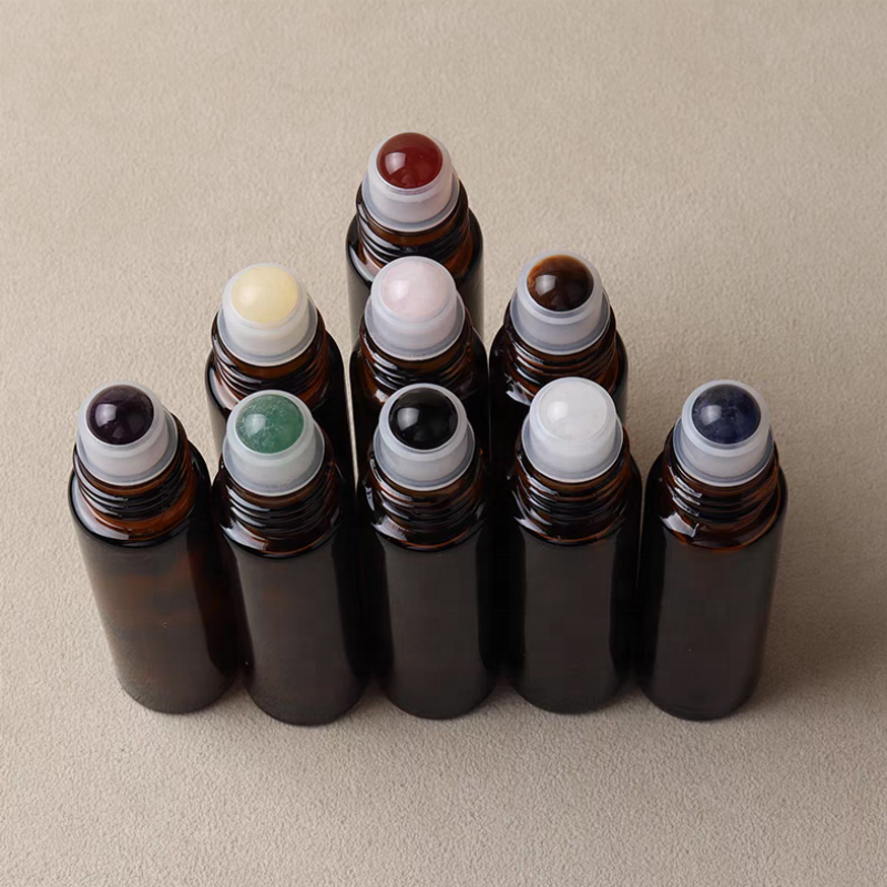 10ml Amber Glass Roll on Bottle with Stainless Roller