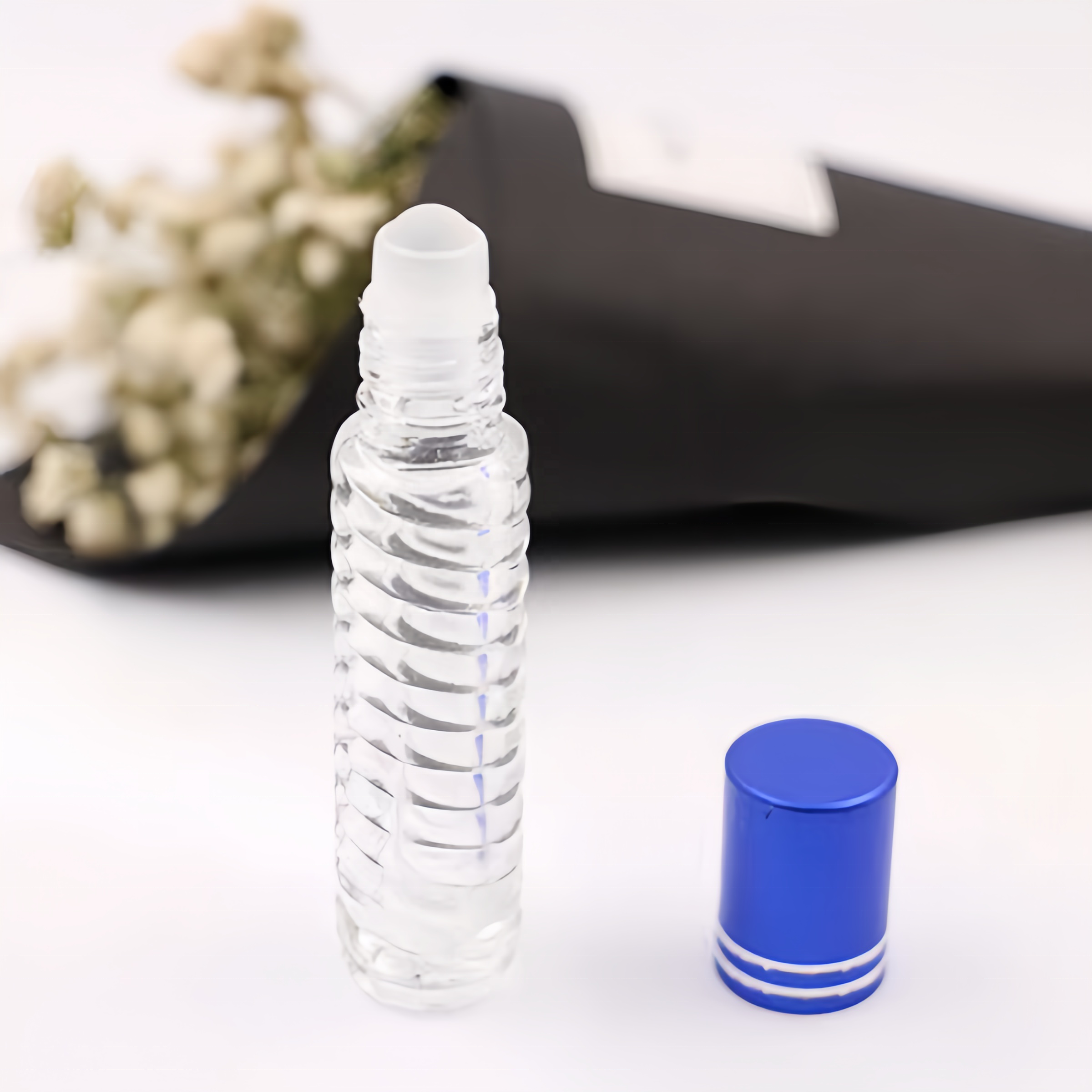 Wholesale 10ml Essential Oil Portable Massage Glass Roll on Cosmetic Perfume Bottle with Glass Roller Ball