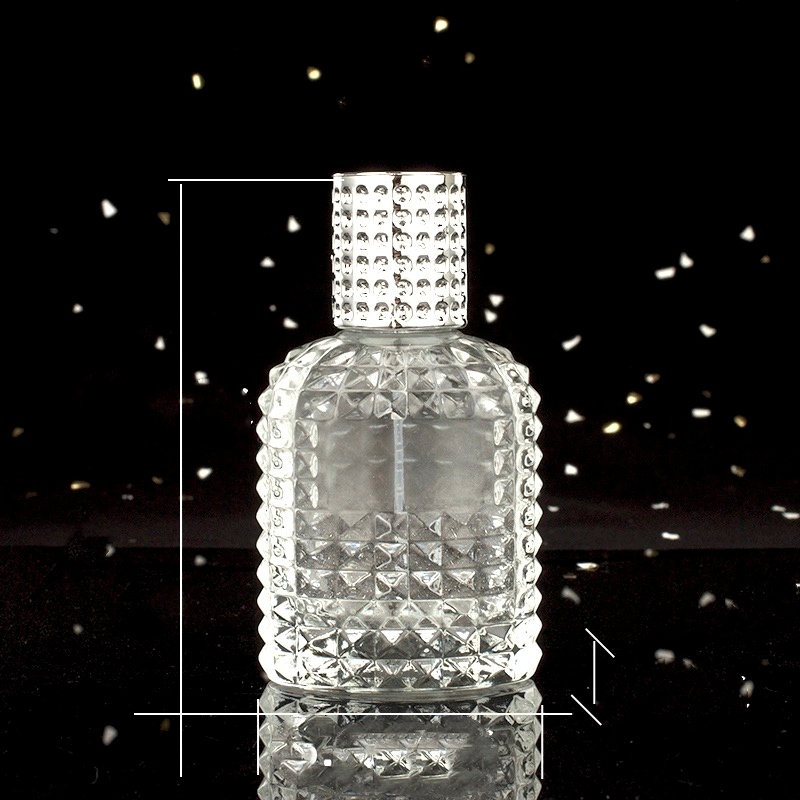High Quality 30ml 50ml Portable Glass Perfume Bottle Pineapple Shaped Perfume Bottle With Aluminium Silver Cap
