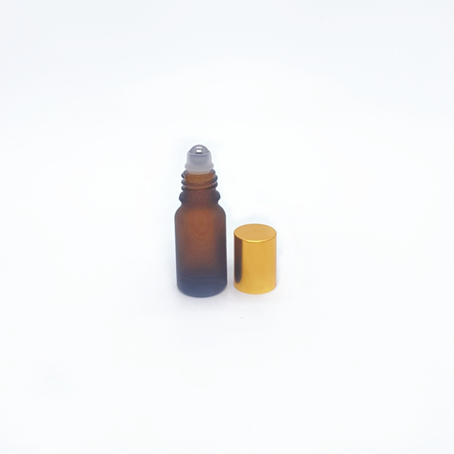 Blue Amber Glass Perfume Bottle Essential Oil Packing Glass Vial 5ml 10ml 20 ml  30ml Stainless Steel Roller Ball Bottle
