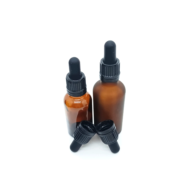 Amber Ribbed CR Droppers 10ml to 100ml Round Glass Dropper Bottles Empty for Cosmetic Serum & Essential Oils Packaging