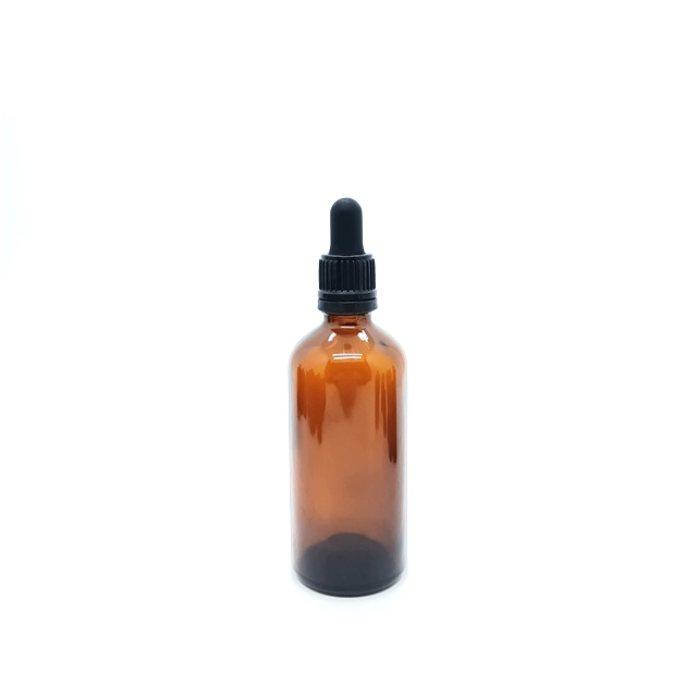 1/2 Oz. 1 Oz.Amber Boston Round Glass Black Child Resistant Dropper Bottle, 18mm 18-400 Glass Bottle