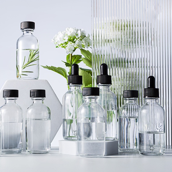 30ml Boston Round clear Glass Bottle Essential Oil Small Round Empty Bottle