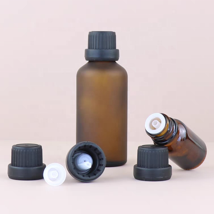 Amber Clear Matte Glass Dropper Bottle 10ml 15ml 20ml 30ml 50ml 100ml Essential Oil Bottle With Orifice Reducer Tamper Lid