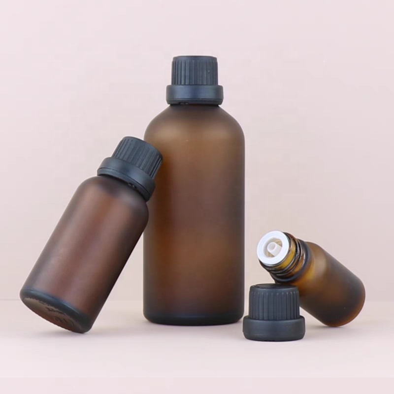 5ml 10ml 15ml 20ml 30ml 50ml 60ml 100ml Amber Matte Essential Oil Bottle Dropper Glass Bottle With Orifice Reducer Cap